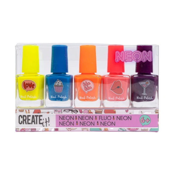 CREATE IT! ΣΕΤ 5 ΒΕΡΝΙΚΙΑ ΝΥΧΙΩΝ NEON
