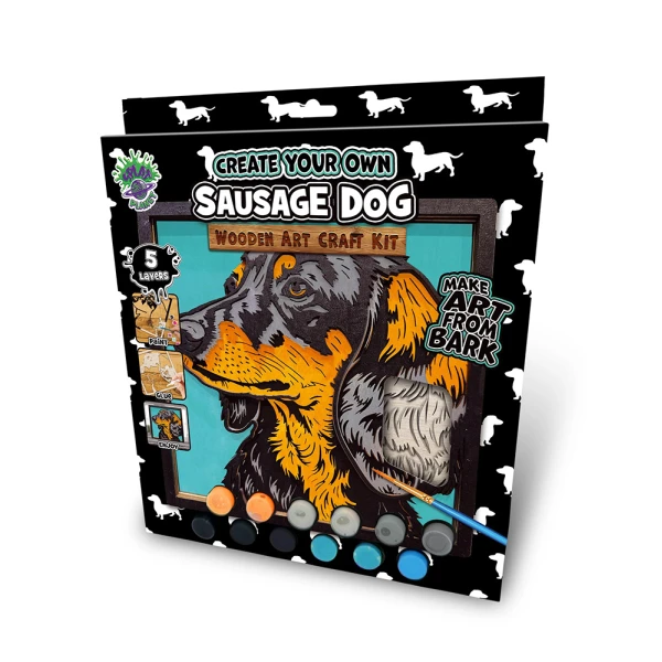 SPLAT PLANET WOODEN ART CRAFT KIT SAUSAGE DOG
