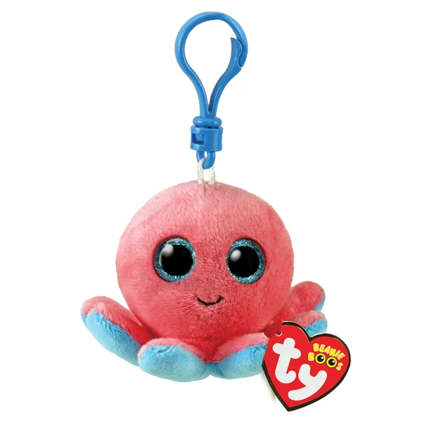 TY BEANIE BOOS PLUSH CLIP CORAL OCTOPUS 8.5 cm