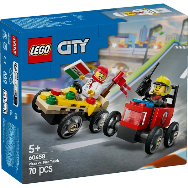 LEGO® CITY ΠΑΚΕΤΟ ΑΓΩΝΙΣΤΙΚΩΝ ΑΥΤΟΚΙΝΗΤΩΝ - ΦΟΡΤΗΓΑΚΙ ΠΙΤΣΑΣ VS. ΠΥΡΟΣΒΕΣΤΙΚΟ ΦΟΡΤΗΓΟ