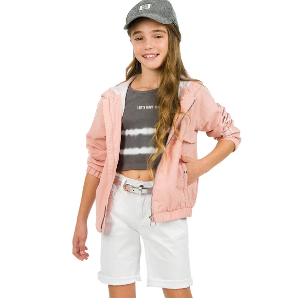 ENERGIERS BERMUDA PANTS AND BELT GIRL WHITE