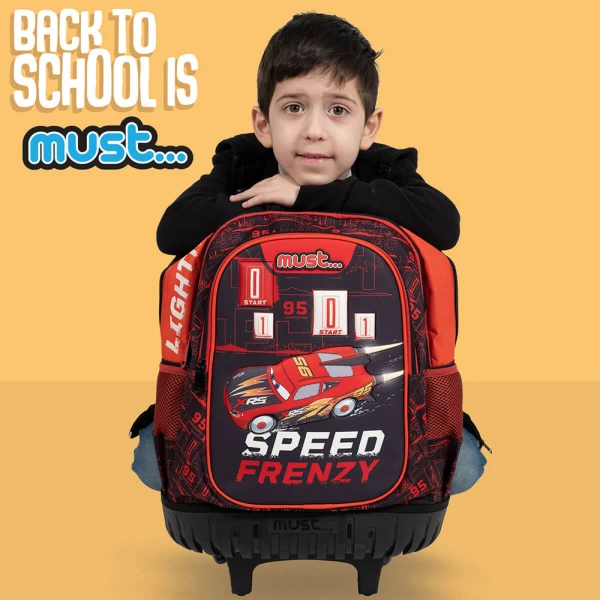 MUST ΤΣΑΝΤΑ ΠΛΑΤΗΣ ΔΗΜΟΤΙΚΟΥ 32Χ18X43 cm 3 ΘΗΚΕΣ CARS SPEED FRENZY
