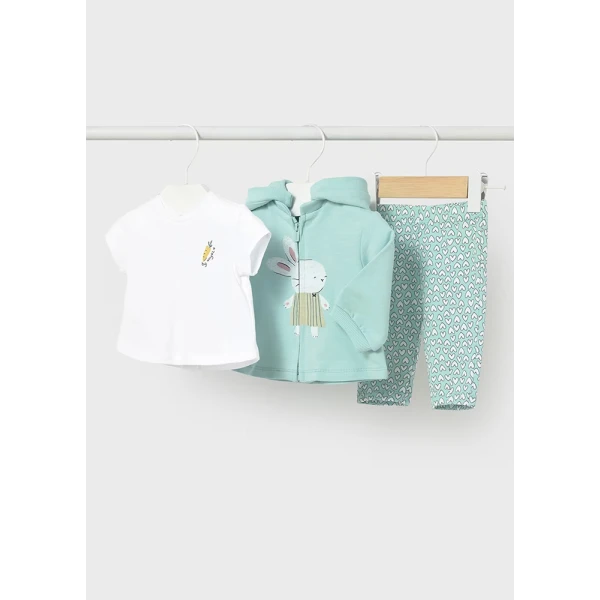 MAYORAL HOODED TRACKSUIT 3 PIECES PISTACHIO 