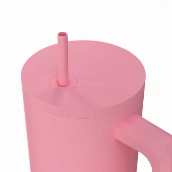 ESTIA HOME ART THERMAL BOTTLE STRAW TUMBLER XL 900ml - ROSE