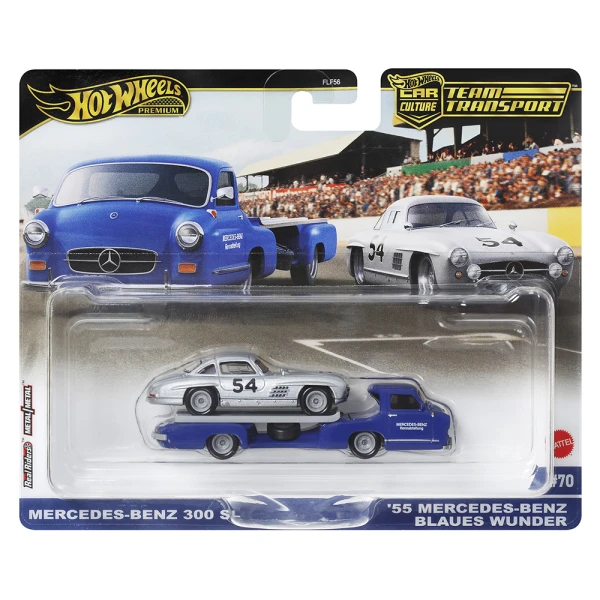 HOT WHEELS ΝΤΑΛΙΚΑ ΜΕ ΑΥΤΟΚΙΝΗΤΑΚΙ - MERCEDES-BENZ 300 SL & \'55 MERCEDES-BENZ BLAUES WUNDER