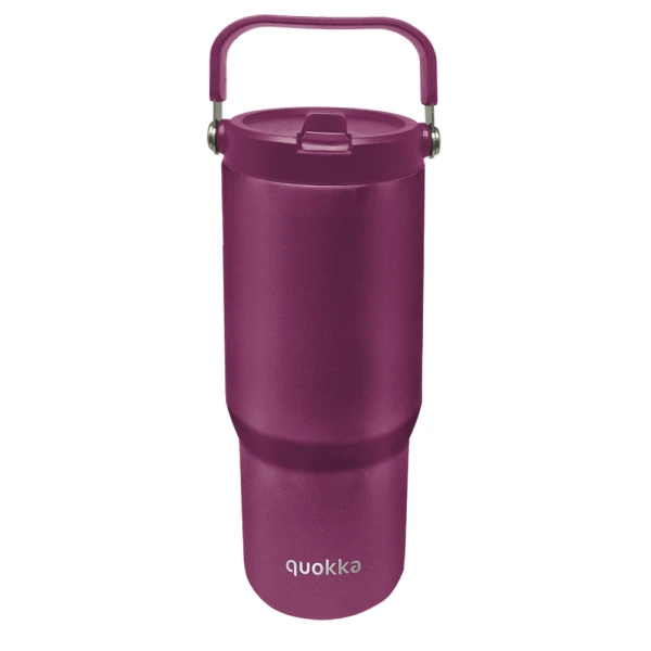QUOKKA ΑΝΟΞΕΙΔΩΤΟ ΘΕΡΜΟΣ TUMBLER ΜΕ ΚΑΛΑΜΑΚΙ & ΛΑΒΗ 860ml CORE BURGUNDY