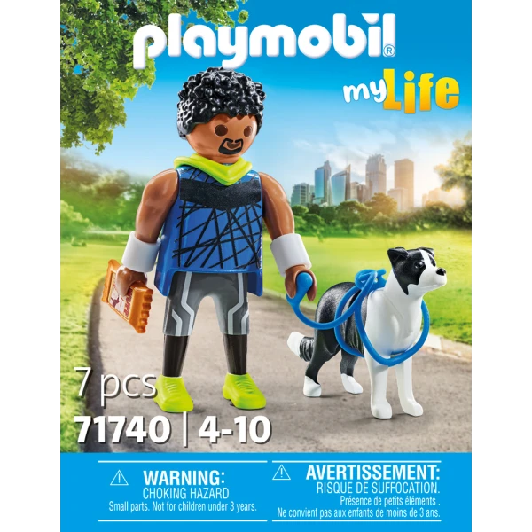 PLAYMOBIL MY LIFE JOGGER WITH BORDER COLLIE