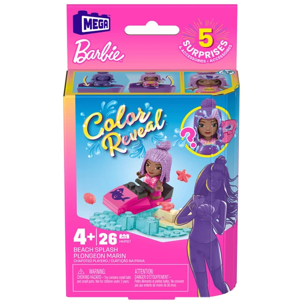 MEGA BARBIE COLOR REVEAL FIGURE WITH ACCESSORIES 26 pcs - BEACH SPLASH