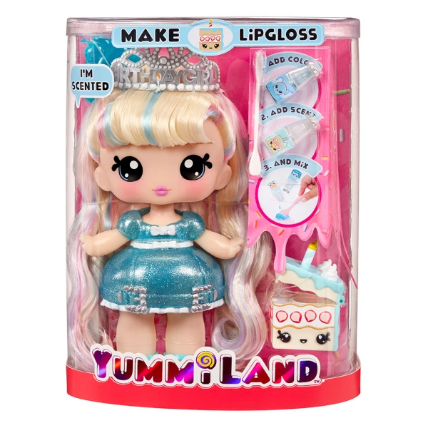 YUMMILAND LIPGLOSS ΜΕΓΑΛΗ ΚΟΥΚΛΑ & ΖΩΑΚΙ - CALLIE BIRTHDAY CAKE