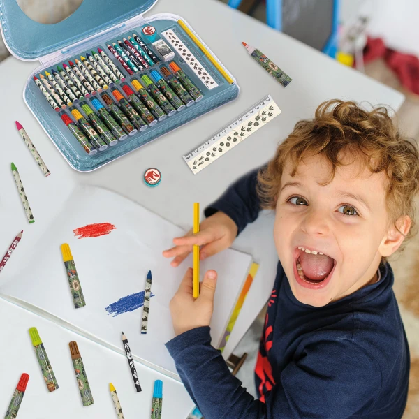 DRAWING SET ART CASE JURASSIC WORLD FOR AGES 3+