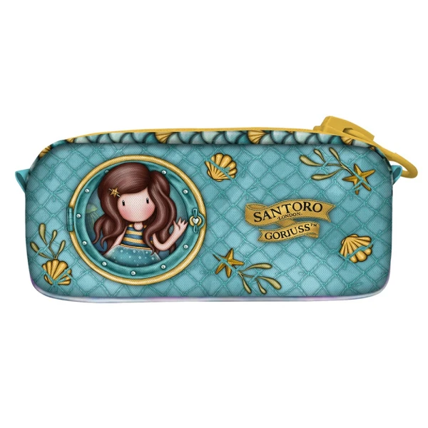 GORJUSS SANTORO PENCIL CASE WITH GIANT ZIP MAKING WAVES - DEEP SECRETS