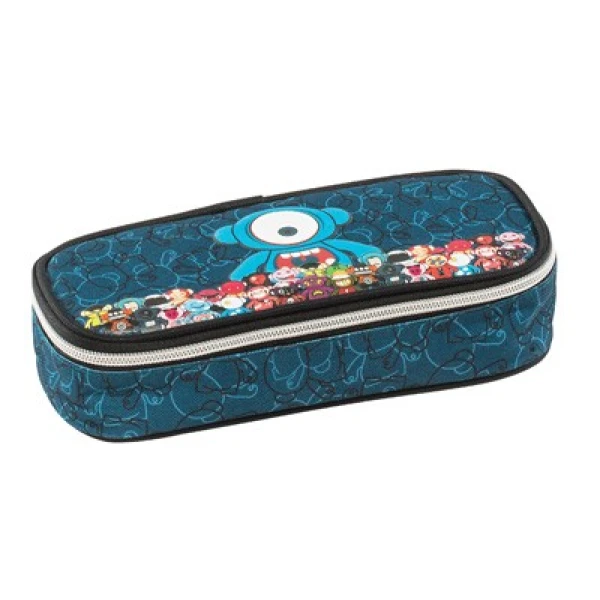 SQUARE PENCIL CASE BLUE MONSKEY
