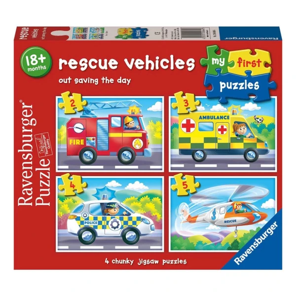 RAVENSBURGER MY FIRST PUZZLES 2-3-4-5 pcs RESCUE VEHICLES