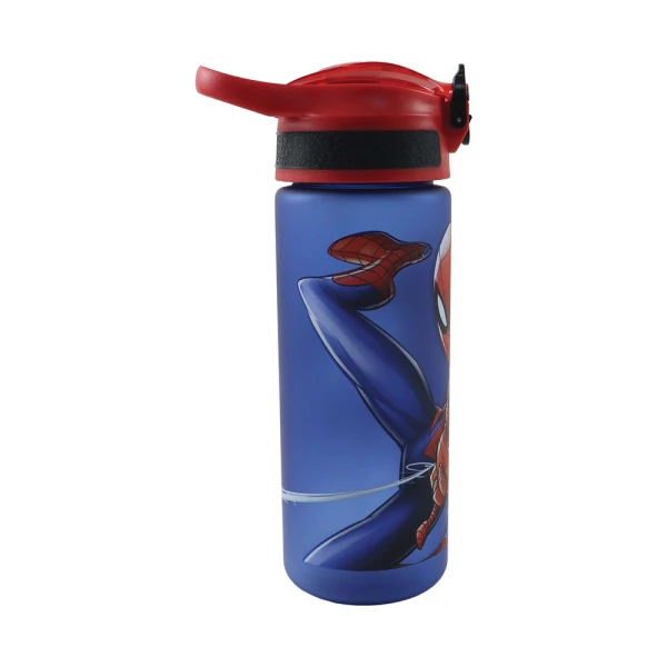 PLASTIC WATER BOTTLE 600ml WITH STRAW SPIDERMAN