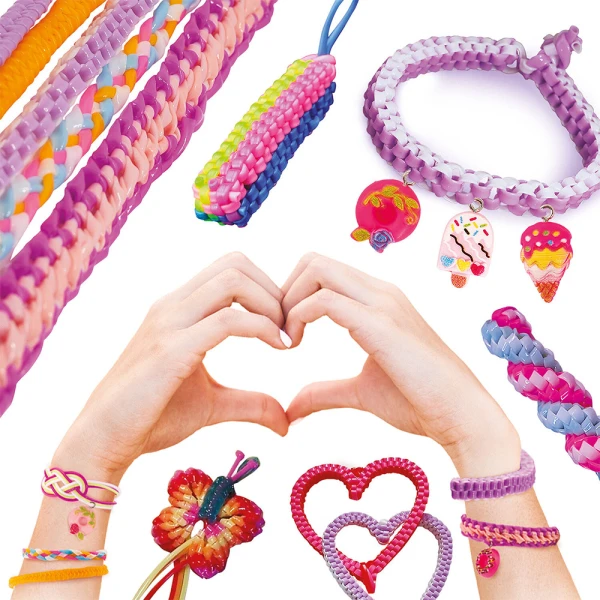 HAPPIHOBBI BAG WITH 25 SCOUBIDOUS & ACCESSORIES - 2 COLORS