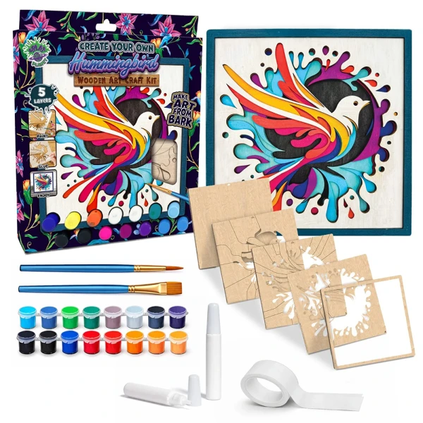 SPLAT PLANET WOODEN ART CRAFT KIT HUMMINGBIRD