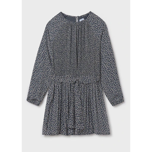 MAYORAL DRESS PLEATED PRINTED PETROL 
