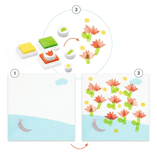 DJECO STAMPING SET - FLOWERS