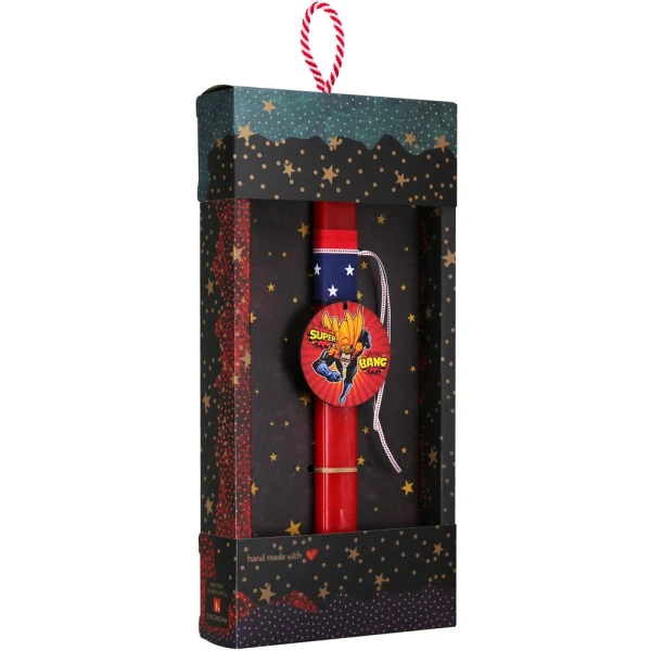 SYNCHRONIA HANDMADE CANDLE 30 cm SUPER HERO BANG
