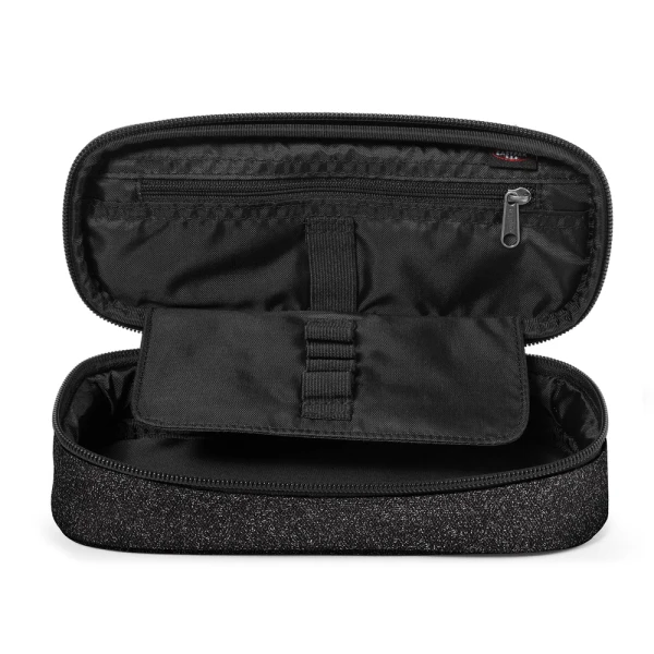 EASTPAK OVAL SINGLE PENCIL CASE SPARKLY BLACK