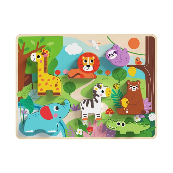 WOODEN WEDGE JUNGLE ANIMALS