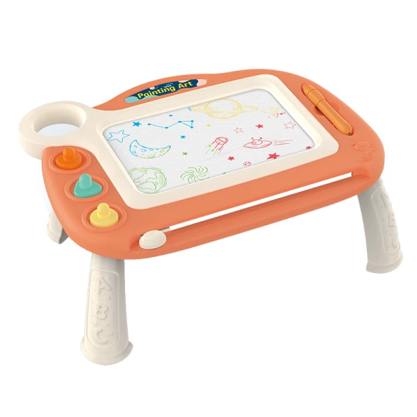 MAGNETIC WRITE-ERASE BOARD ORANGE WITH LEGS