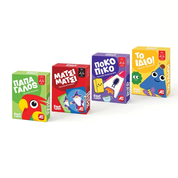 AS GAMES ΠΑΙΧΝΙΔΙΑ ΜΕ ΚΑΡΤΕΣ KIDDY CARDS ΓΙΑ 18+ ΜΗΝΩΝ - 4 ΣΧΕΔΙΑ