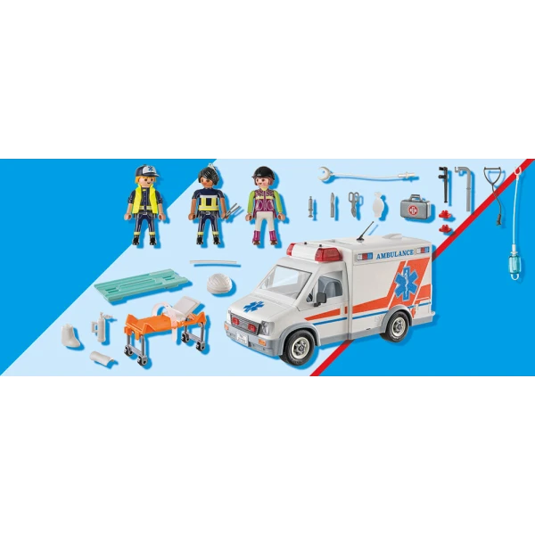 PLAYMOBIL CITY ACTION ΑΣΘΕΝΟΦΟΡΟ ΜΕ ΔΙΑΣΩΣΤΕΣ 