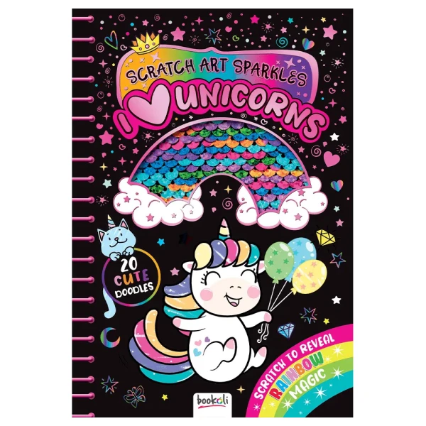 COLORING BOOK SCRATCH ART SPARKLES - I LOVE UNICORNS