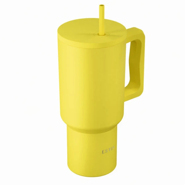 ESTIA HOME ART THERMAL BOTTLE STRAW TUMBLER XL 900ml - SUNBEAM