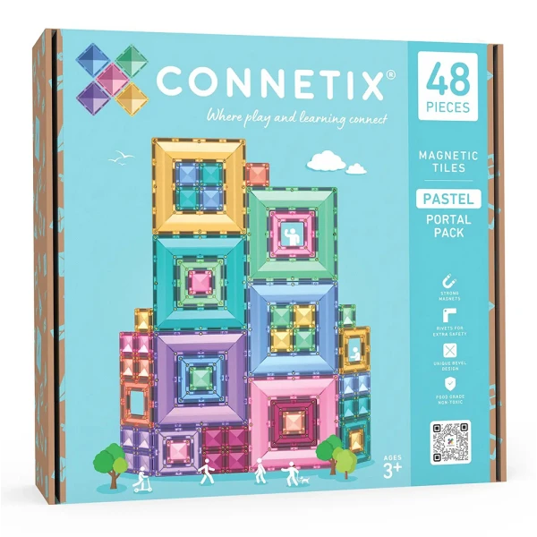 CONNETIX ΜΑΓΝΗΤΙΚΑ ΤΟΥΒΛΑΚΙΑ PASTEL PORTAL PACK 48 τεμ.