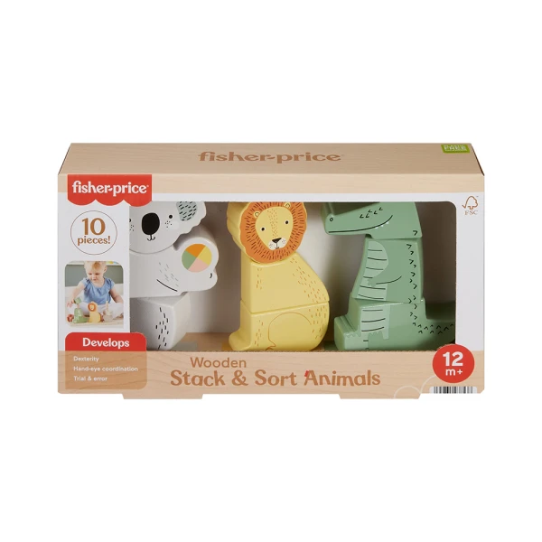FISHER PRICE ΞΥΛΙΝΟ ΠΑΙΧΝΙΔΙ ΔΡΑΣΤΗΡΙΟΤΗΤΩΝ STACK & SORT ANIMALS