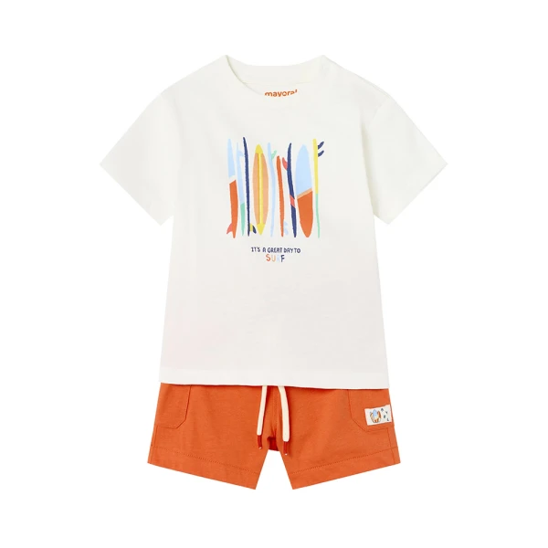 MAYORAL SET T-SHIRT SURF ORANGE