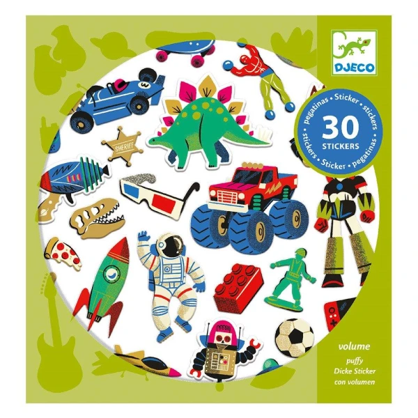 DJECO PUFFY STICKERS 30 PCS. - RETRO TOYS