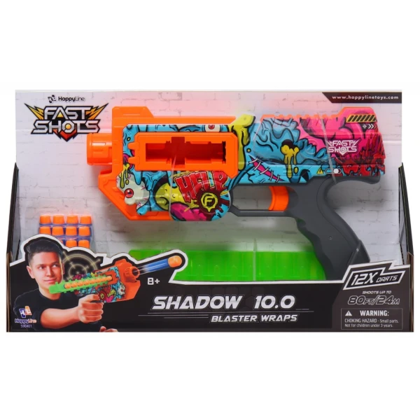 FAST SHOTS BLASTER WRAPS SHADOW 10.0 WITH 12 FOAM DARTS 
