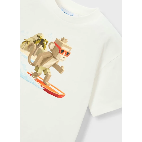 MAYORAL BLOUSE SHORT SLEEVES TRACKSUIT SURF CREAM 