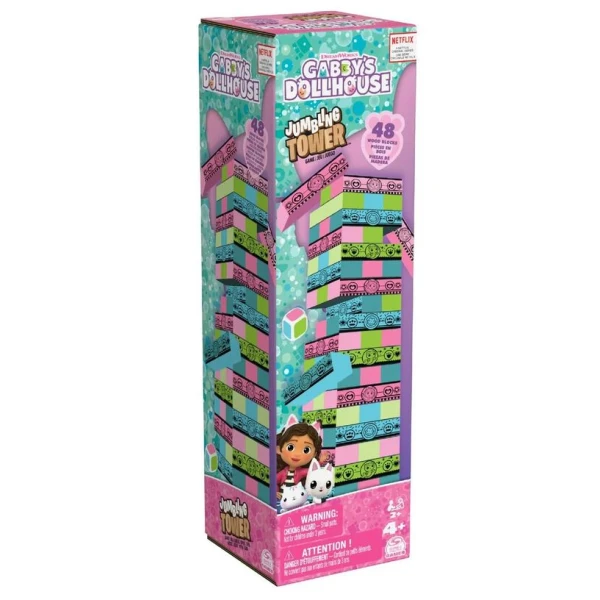 GABBY\'S DOLLHOUSE BOARD GAME JUMBLING TOWER