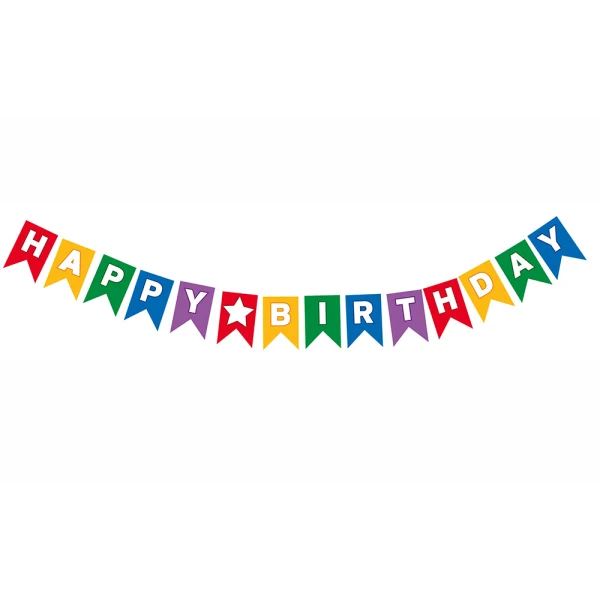 COLORFUL FLAGS HAPPY BIRTHDAY