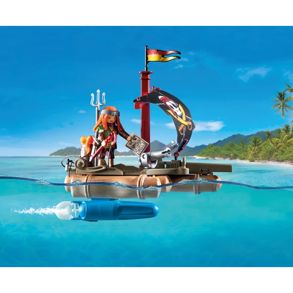 PLAYMOBIL PIRATES PIRATE RAFT WITH TREASURE