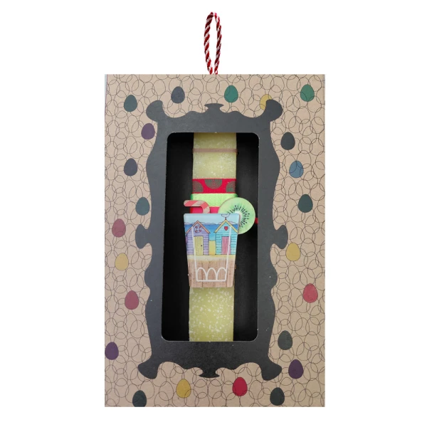 SYNCHRONIA HANDMADE CANDLE 20 cm COCKTAIL MAGNET - HOUSES AT THE BEACH