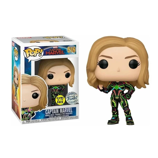 FUNKO POP! MARVEL CAPTAIN MARVEL ΦΙΓΟΥΡΑ ΒΙΝΥΛΙΟΥ CAPTAIN MARVEL NEON SUIT GLOWS IN THE DARK 516