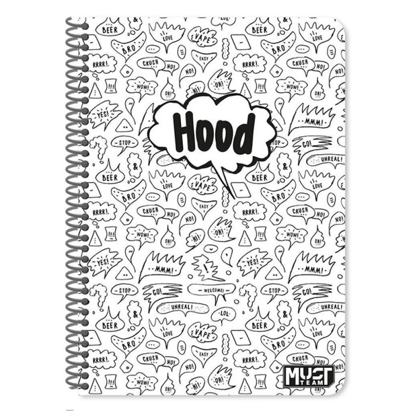 MUST TEAM SPIRAL NOTEBOOK A4 3-SUBJECT 90 SHEETS – QUOTES (4 DESIGNS)
