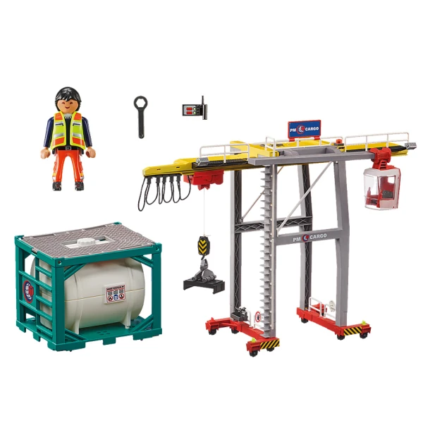 PLAYMOBIL CITY ACTION CARGO CRANE WITH CONTAINER
