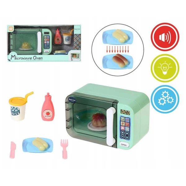 KITCHEN SET ELECTRONIC MICROWAVE OVEN WITH SOUNDS, LIGHTS TOUCH BUTTONS