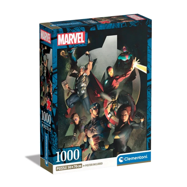 CLEMENTONI PUZZLE H.Q. THE AVENGERS - COMPACT BOX 1000 pcs
