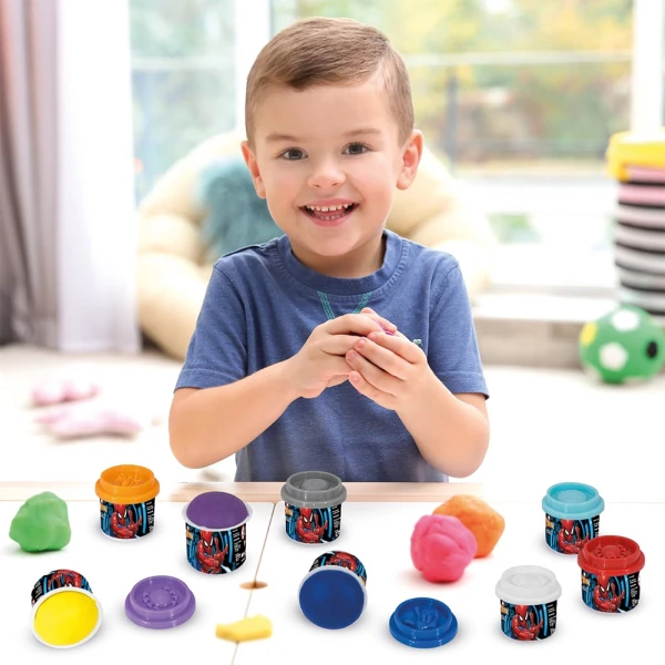 AS SET 10 DOUGH JARS IN BAG SPIDERMAN EVERGREEN