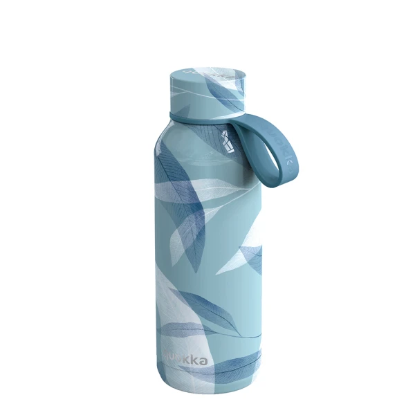 QUOKKA THERMAL STAINLESS STEEL BOTTLE WITH HANDLE SOLID 510ml BLUE WIND