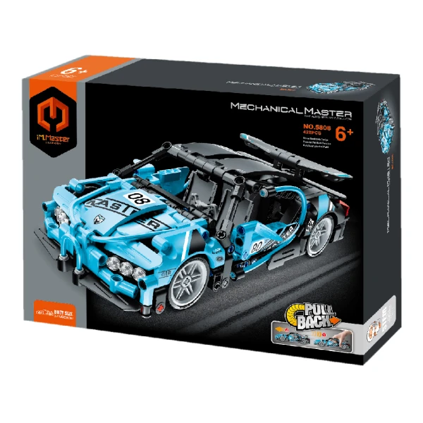 MECHANICAL MASTER CONSTRUCTION PULL BACK BLUE RACER 507 pcs