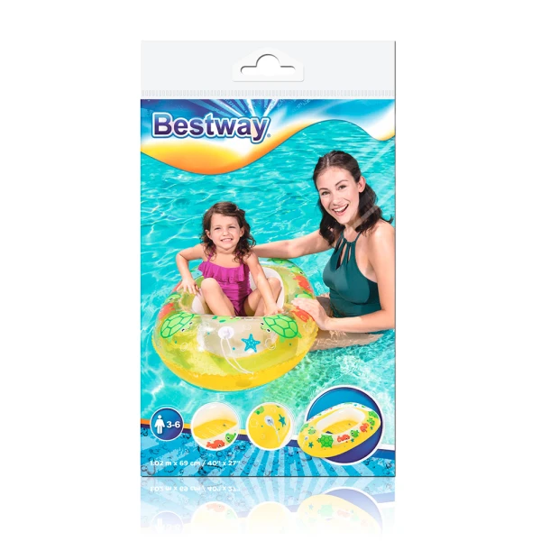 BESTWAY ΦΟΥΣΚΩΤΗ ΠΑΙΔΙΚΗ ΒΑΡΚΟΥΛΑ KIDDIE RAFT 102X69 εκ. - ΚΙΤΡΙΝΗ
