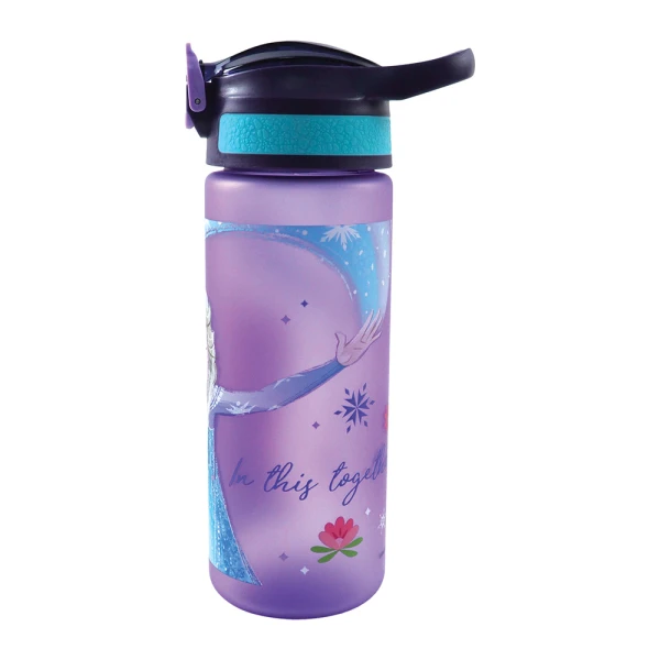 PLASTIC WATER BOTTLE 600ml WITH STRAW FROZEN